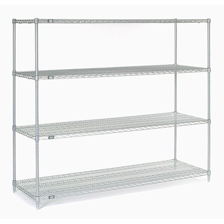 Nexel Wire Shelving, Poly-Z-Brite, 54W x 21D x 63H 21546Z